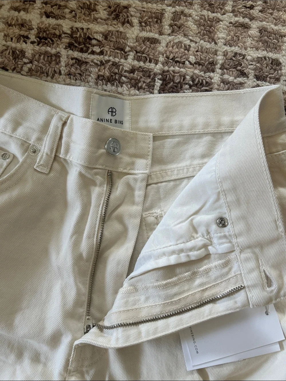 Anine Bing Cream Bootcut Jeans